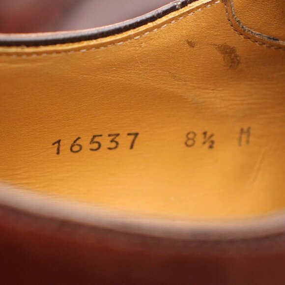 Magnanni Saks Fifth Avenue Men's 8.5 M Derby Shoes Brown Leather Medallion Toe - Picture 3 of 13